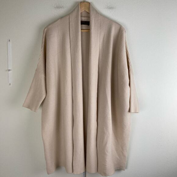 Kerisma Mercer Open Cardigan Sweater Size S/M Beige Ecru Angora Casual Staple - Picture 13 of 13